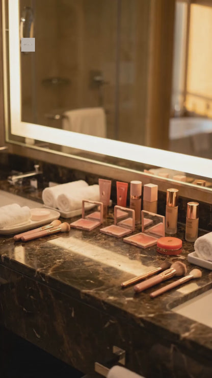 Illuminate Your Beauty with the LED Mirror Makeup Storage Box - The Ultimate Portable Makeup Case for All Your Cosmetics!